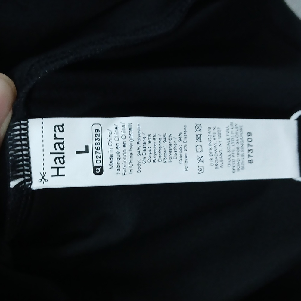 Halara Square Neck Short Sleeve Casual Top Black Lg - Picture 5 of 6